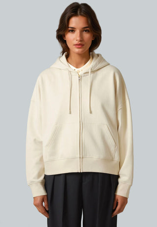 Cropped Hoodie à Zip Brodé "Brute"