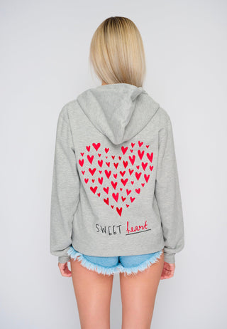 Hoodie à Zip Brodé "Sweet Heart"