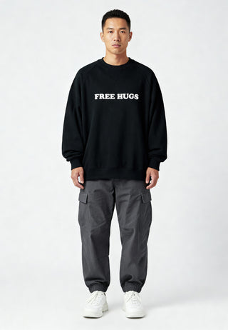 Sweatshirt Raglan Brodé "Free Hugs"
