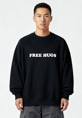Sweatshirt Raglan Brodé "Free Hugs"