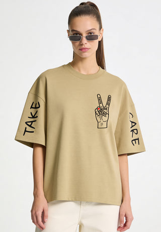 T-shirt Boxy "Take Care"
