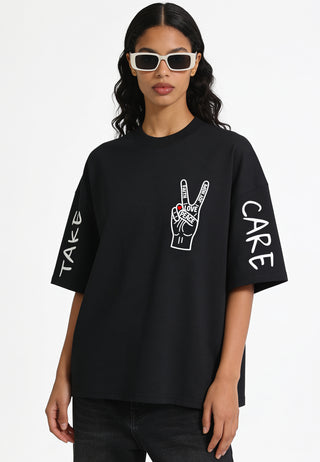 T-shirt Boxy "Take Care"