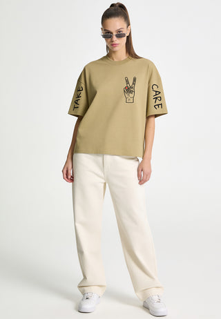 T-shirt Boxy "Take Care"