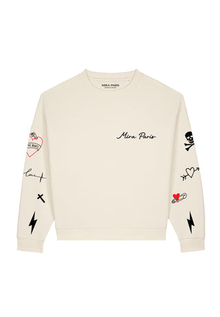 Sweatshirt Loose Fit "Tattoo Mi Amor"