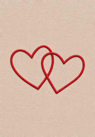 T-shirt Oversize Brodé "Double Hearts"