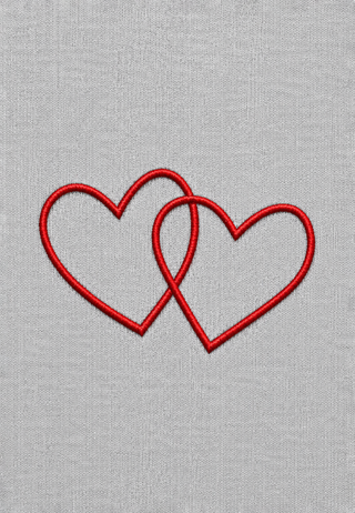 T-shirt Oversize Brodé "Double Hearts"