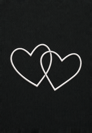 T-shirt Oversize Brodé "Double Hearts"
