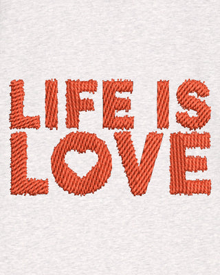 Hoodie à Zip Brodé "Life is Love"