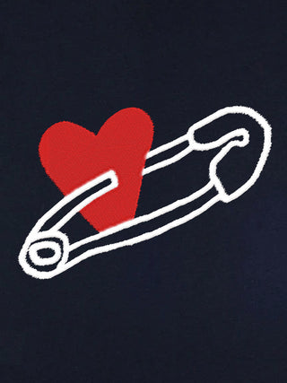 T-shirt Roll Up Brodé "Coeur Pins"