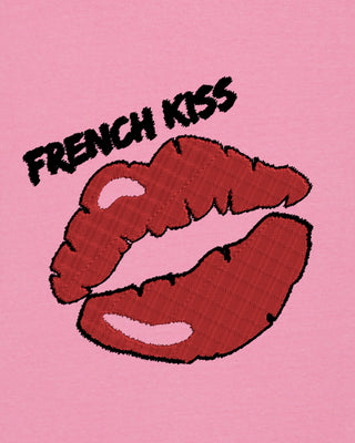 T-shirt Vintage Brodé "French Kiss"