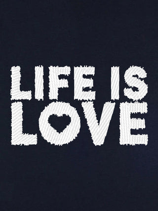 T-shirt Roll Up Brodé "Life is Love"