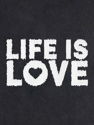 T-shirt Roll Up Brodé "Life is Love"