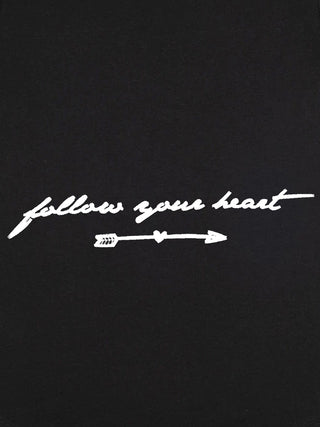 T-shirt Roll Up Brodé "Follow Your Heart"