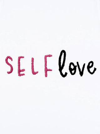 T-shirt Roll Up Brodé "Self Love"