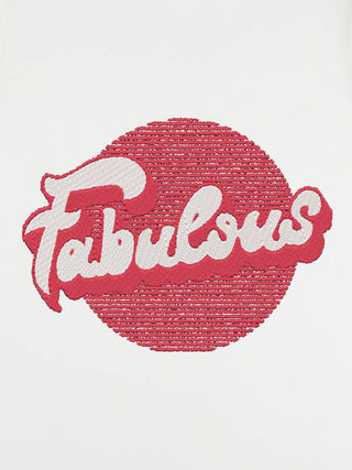 T-shirt Roll Up Brodé "Fabulous"