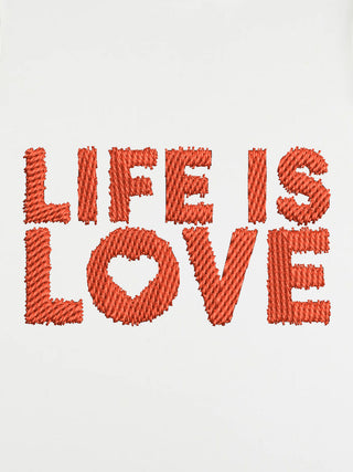 T-shirt Roll Up Brodé "Life is Love"