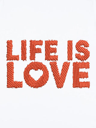 T-shirt Roll Up Brodé "Life is Love"