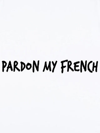 T-shirt Roll Up Brodé "Pardon My French"