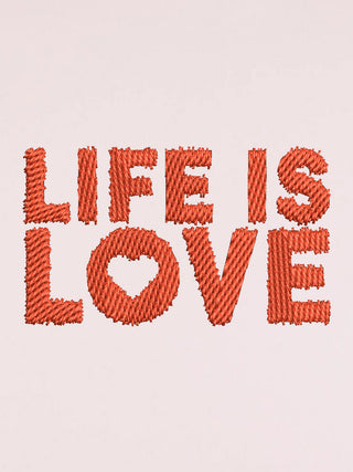 T-shirt Roll Up Brodé "Life is Love"