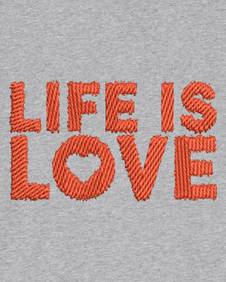 Hoodie à Zip Brodé "Life is Love"