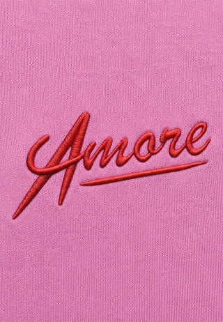 Hoodie Boxy à Zip Brodé "Amore"