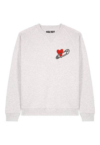 Sweatshirt Raglan Brodé "Coeur Pins"