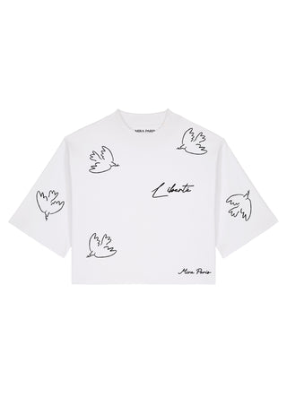 T-shirt Boxy Brodé "Liberté"