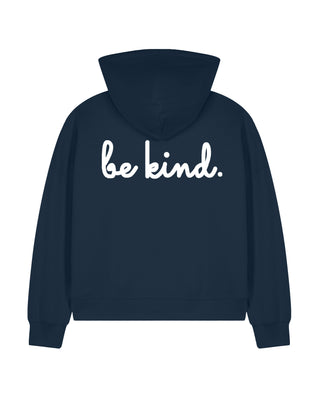 Cropped Hoodie à Zip Brodé "Be Kind" - Mira Paris