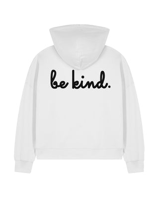 Cropped Hoodie à Zip Brodé "Be Kind" - Mira Paris