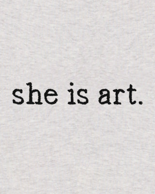 Cropped Hoodie à Zip Brodé "She Is Art" - Mira Paris