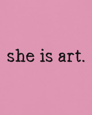 Cropped Hoodie à Zip Brodé "She Is Art" - Mira Paris
