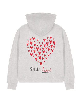 Cropped Hoodie à Zip Brodé "Sweetheart" - Mira Paris