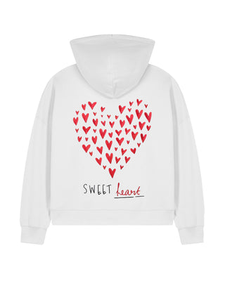 Cropped Hoodie à Zip Brodé "Sweetheart" - Mira Paris