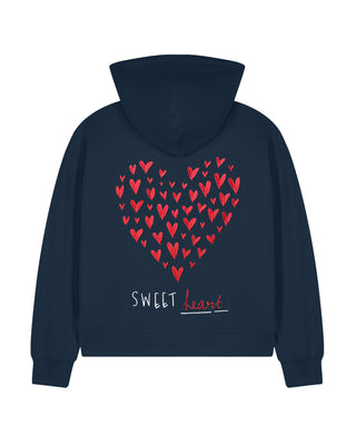 Cropped Hoodie à Zip Brodé "Sweetheart" - Mira Paris