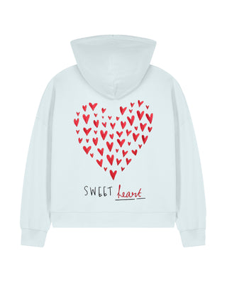 Cropped Hoodie à Zip Brodé "Sweetheart" - Mira Paris