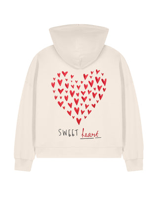 Cropped Hoodie à Zip Brodé "Sweetheart" - Mira Paris