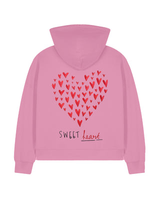 Cropped Hoodie à Zip Brodé "Sweetheart" - Mira Paris