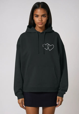 Hoodie Oversize Brodé "Double Heart"