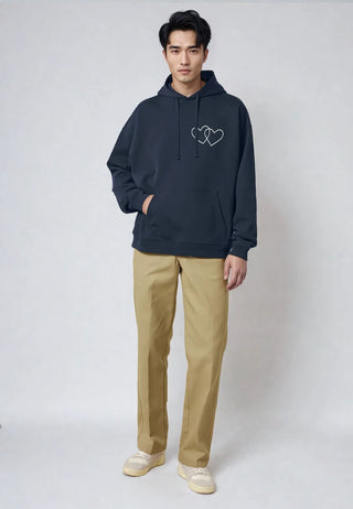 Hoodie Oversize Brodé "Double Heart"