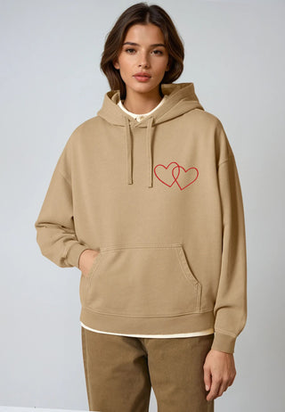 Hoodie Oversize Brodé "Double Heart"