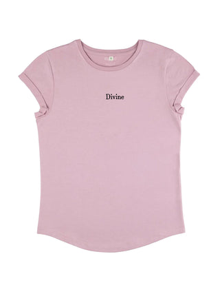 T-shirt Roll Up Brodé "Divine"