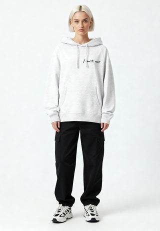 Hoodie Raglan Brodé "I Don't Care"