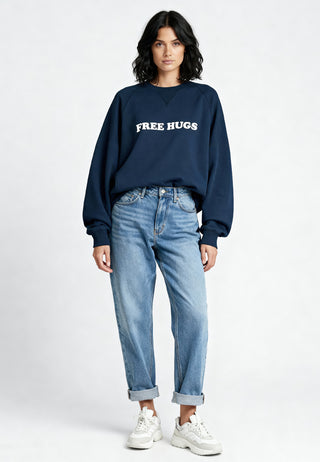 Sweatshirt Raglan Brodé "Free Hugs"