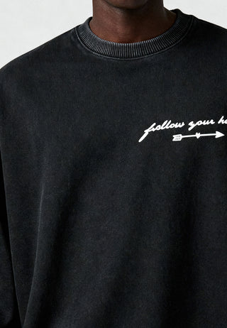 Sweatshirt Oversize Brodé "Follow Your Heart"