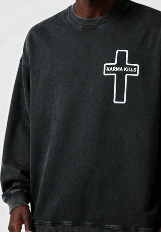 Sweatshirt Oversize Brodé "Karma Kills"