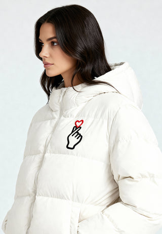 Doudoune Oversize Brodée "Saranghae"