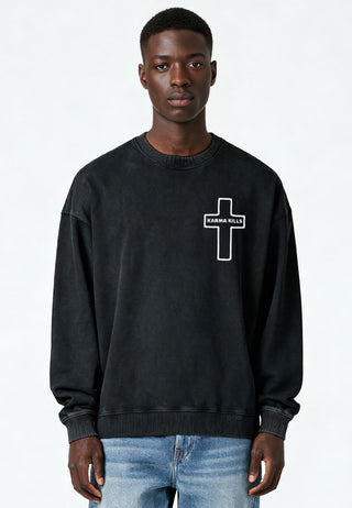 Sweatshirt Oversize Brodé "Karma Kills"