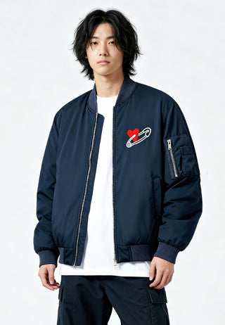 Veste Bomber Brodée "Coeur Pins"