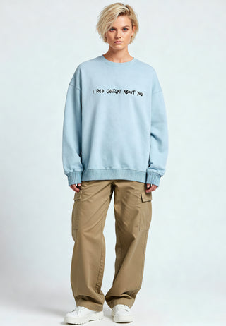 Sweatshirt Oversize Brodé "I Told ChatGPT"