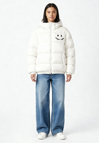 Doudoune Oversize Brodée "I Don't Care"